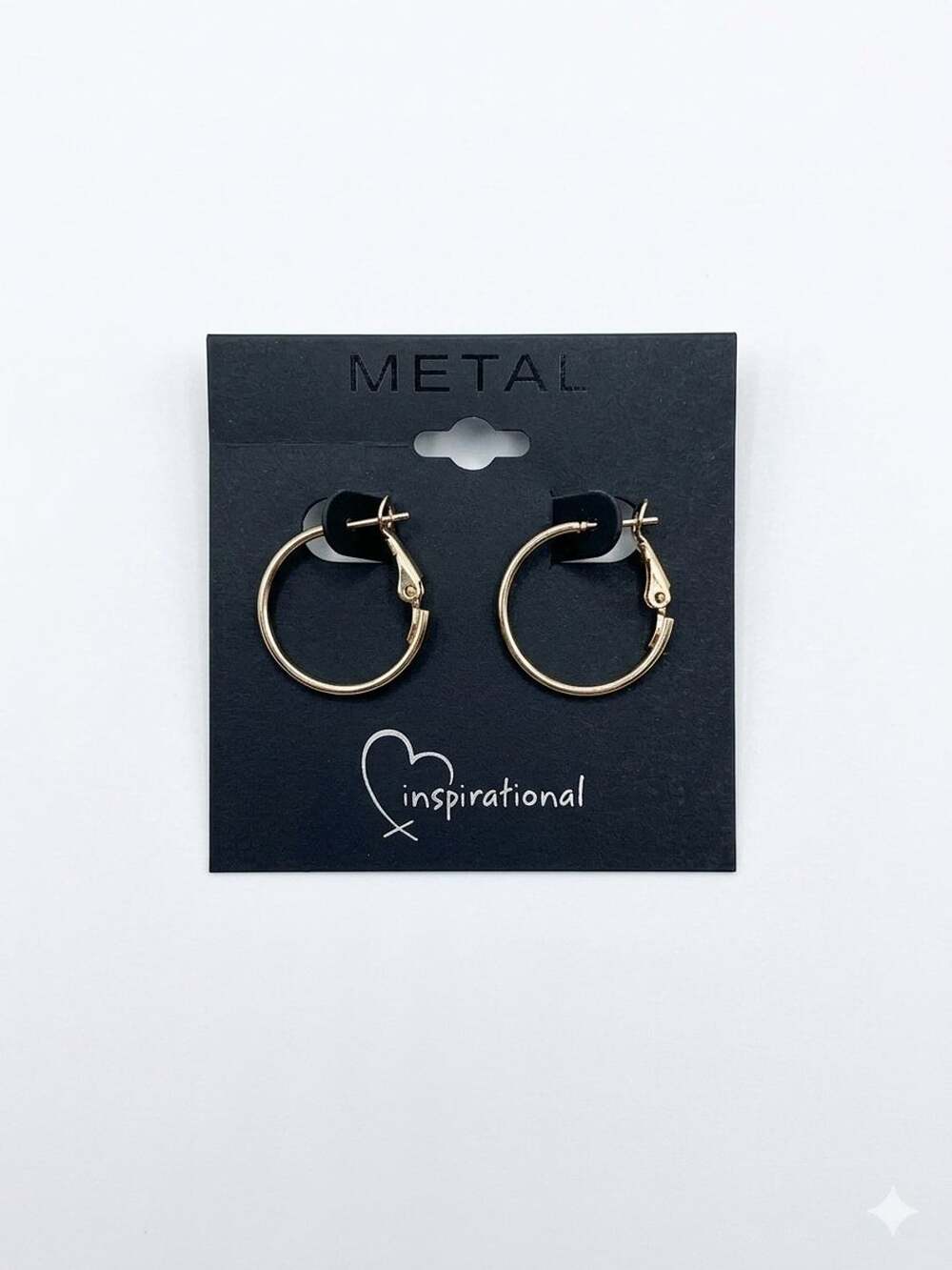Inspirational Metal Gold Tone Hoop Earrings